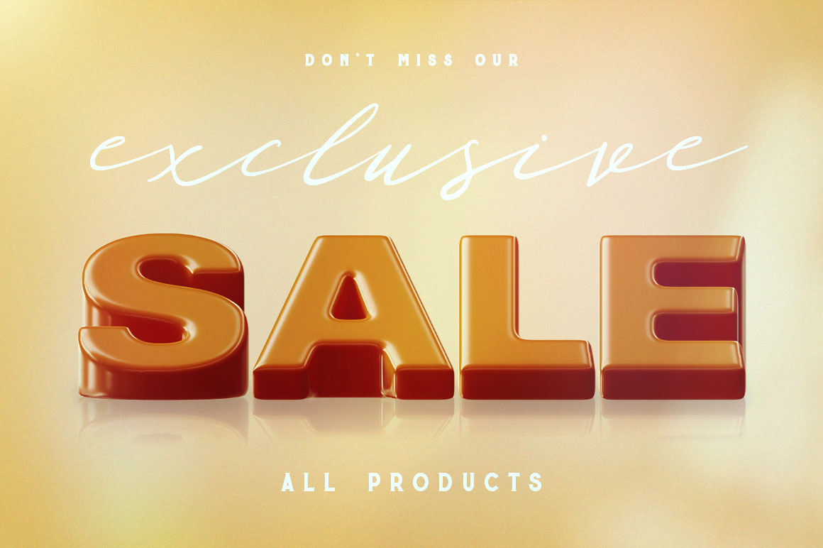 Glossy Plastic – 3D Lettering