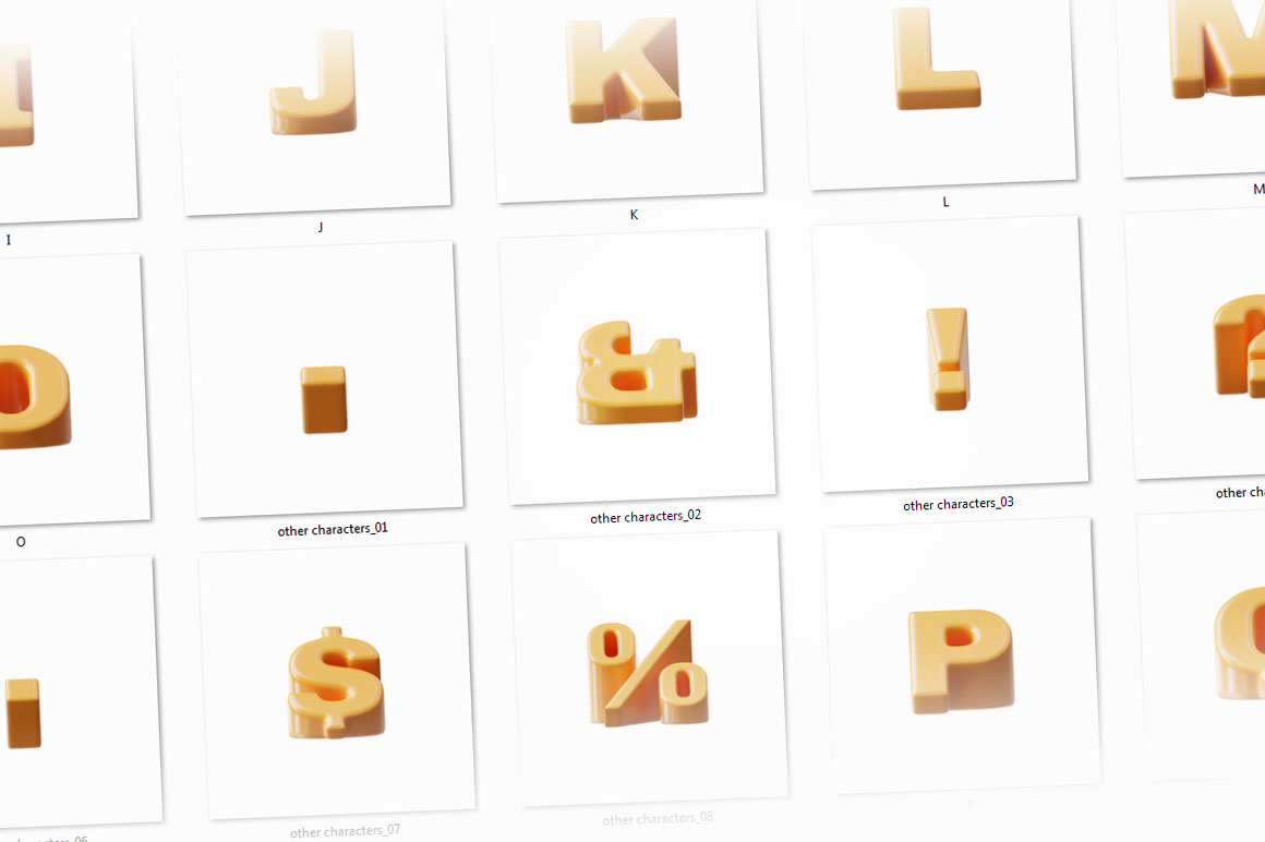 Glossy Plastic – 3D Lettering