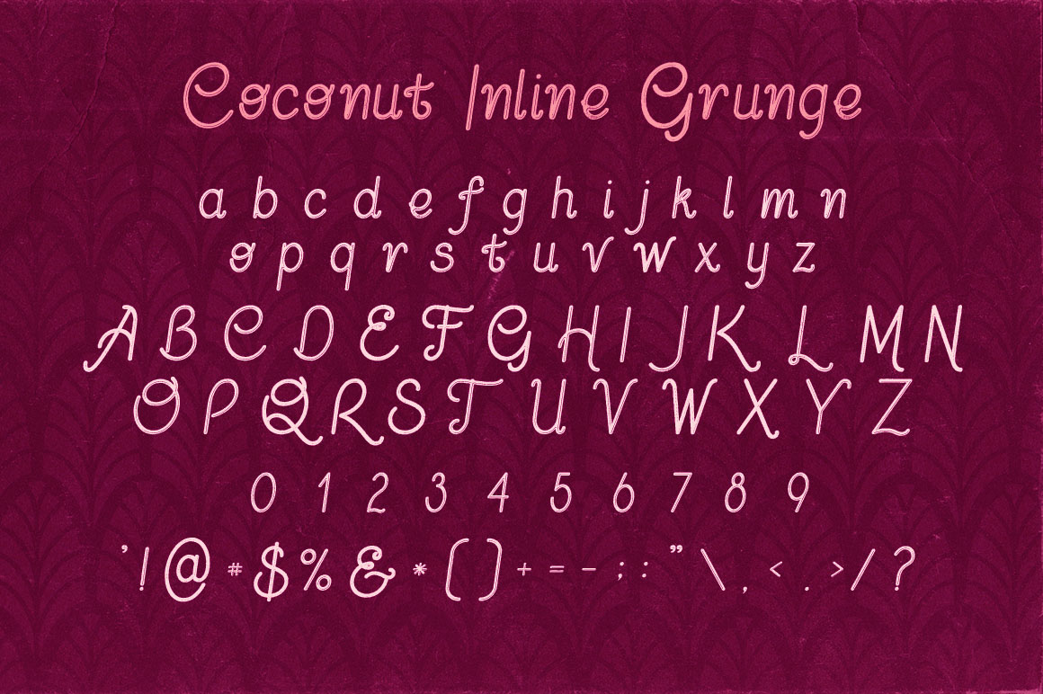 Coconut Inline Grunge - Free Font