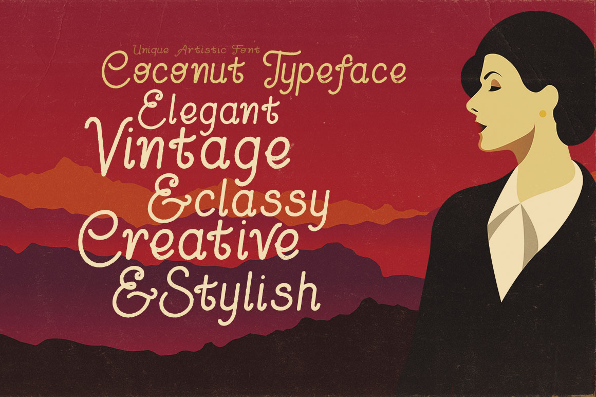 Coconut Inline Grunge - Free Font