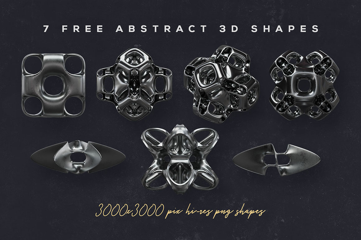 7 Free Futuristic 3D Shapes