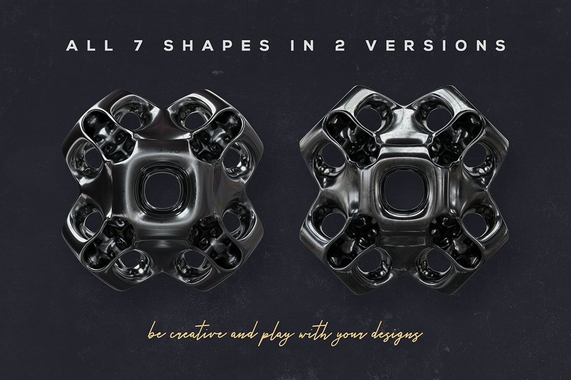 7 Free Futuristic 3D Shapes