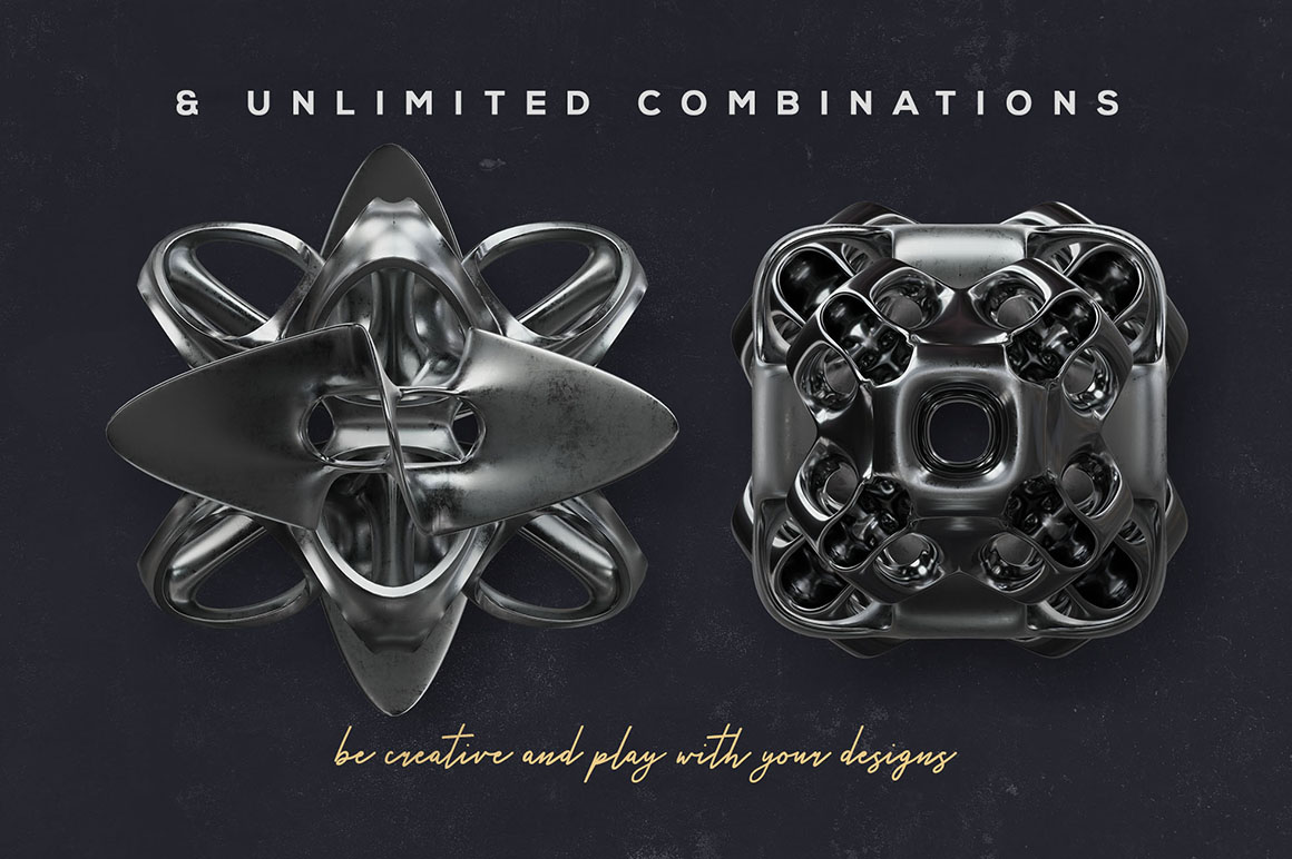 7 Free Futuristic 3D Shapes