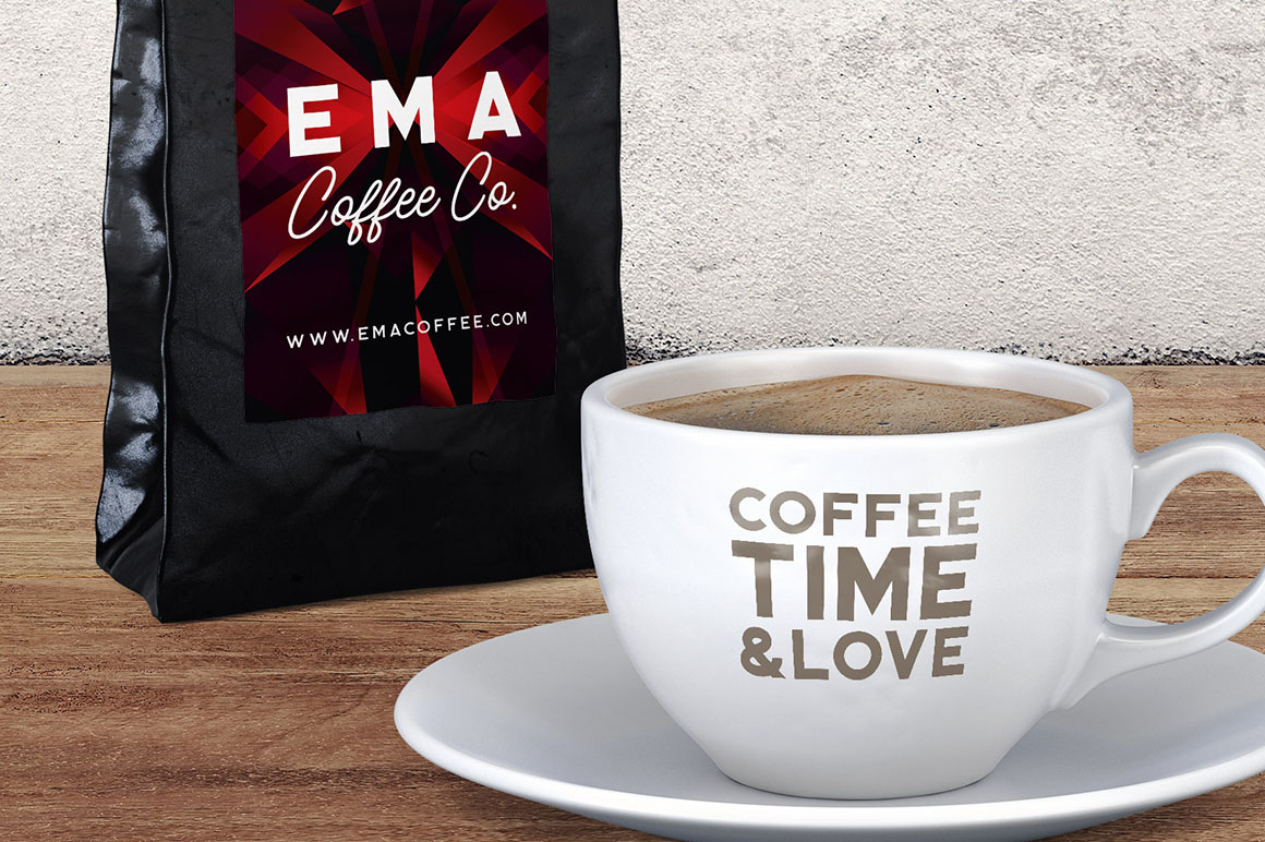 Coffee Pack & Cup - Free Mockup